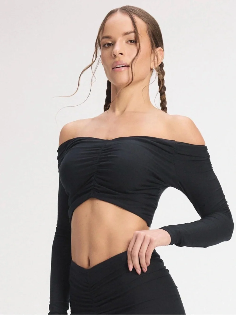 Savage X Fenty Softcore Modal Ruched Crop Top Size Medium NEW